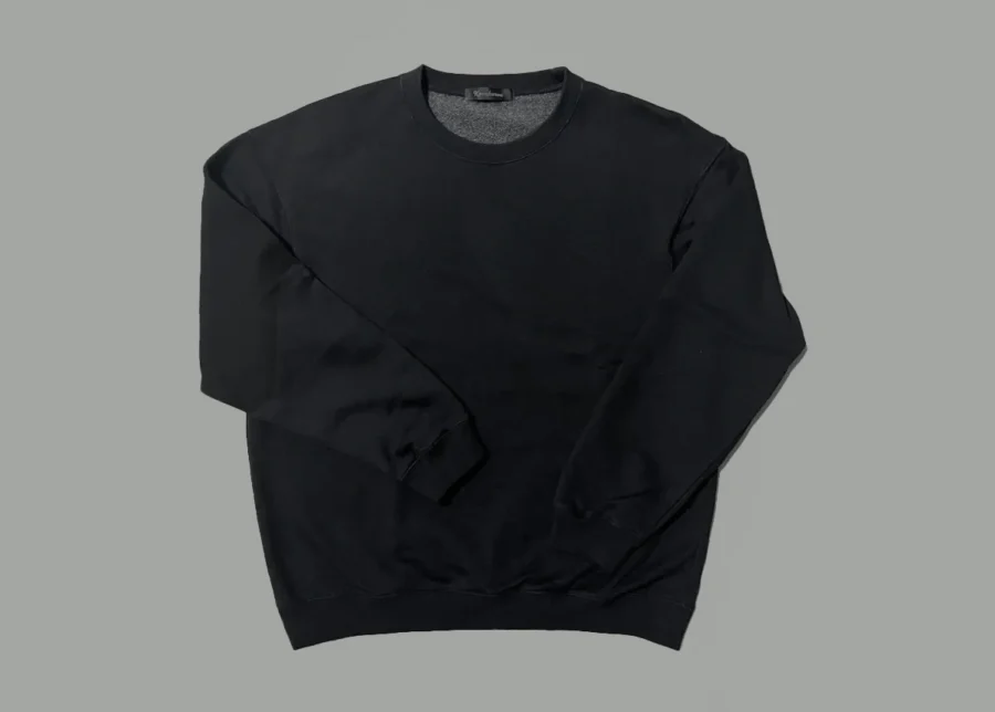 kosaburouの黒いカシミヤ裏毛スウェット全体